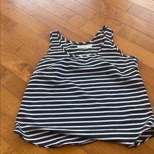 White &Navy Blue Striped Tank Top